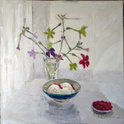 Jenny Russell - Tobacco plants at the window - oil on canvas