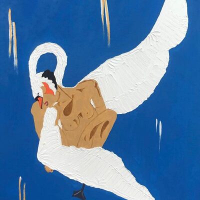 Lucia Sellars - Swan angel in Evesham's blue