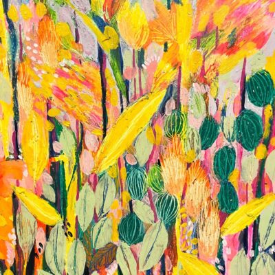 Juliet May - Wild Garden 1 Mixed Media - sold