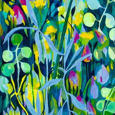 Juliet May - Wild Garden 2 Mixed Media Painting - sold