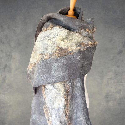 Louise Hancox - Winter Walk Handmade Nuno Felt Wool and Silk Wrap