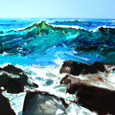 Susan Edwards MA FRSA The Big Wave Oil on Box Canvas 100cm x 100cm