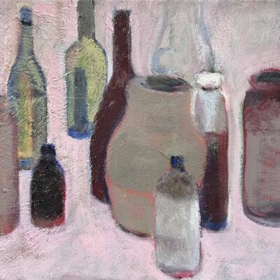 Bill Evans - bottles, pink ground