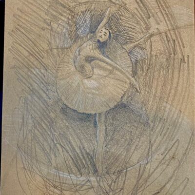 Jonny Lewis - dancer, pencil and white crayon
