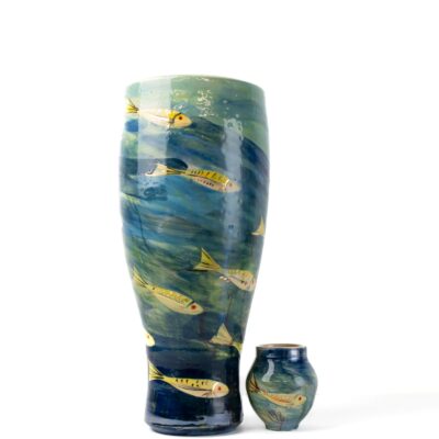 Earls Croome Pottery - huge vase and baby moon jar
