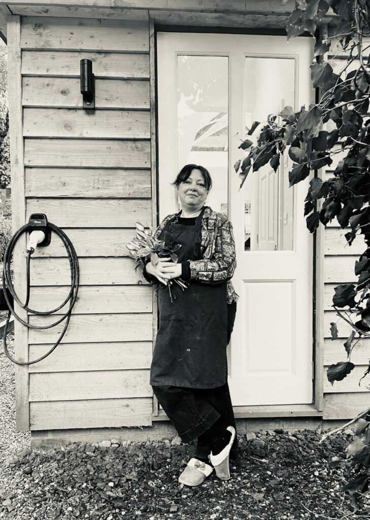 Kate outside Vine Cottage Studio and Gallery