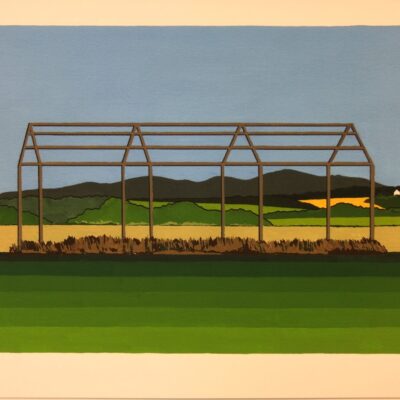 James Tait - 'Barn'  Gouache on paper