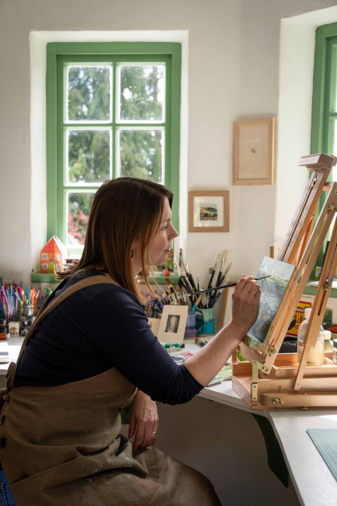 Hannah in her studio