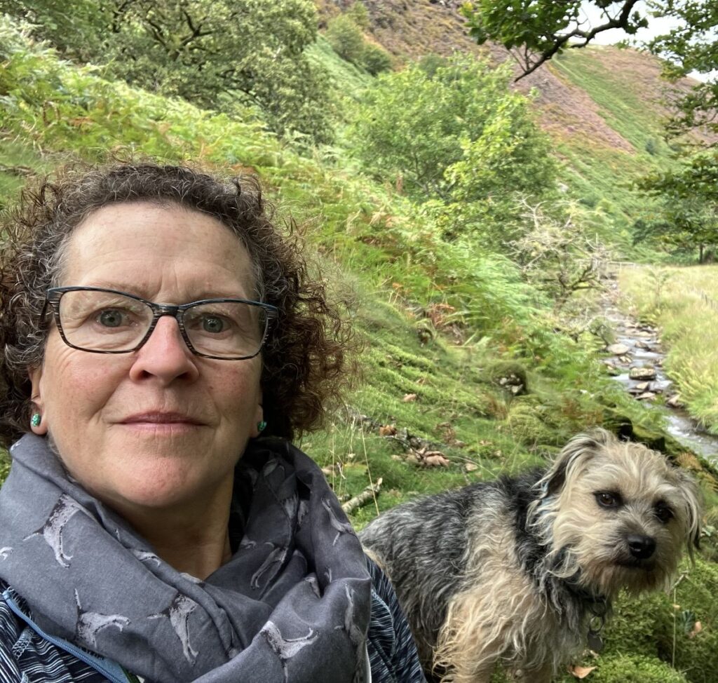 Louise in Mid Wales, walking and sketching day.