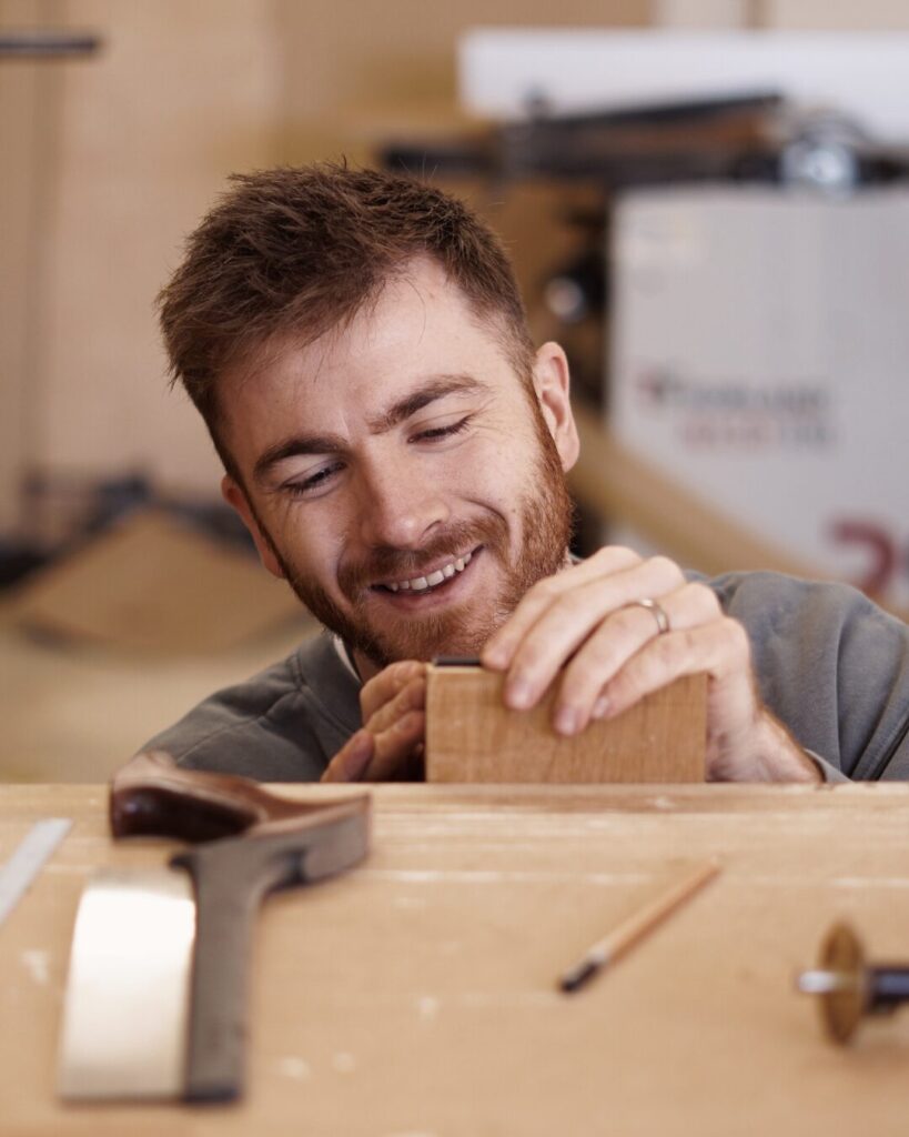 Noah in the workshop - Bespoke furniture maker