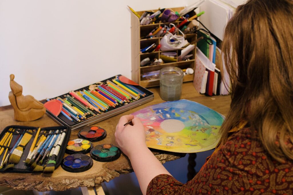 Steph in her studio
