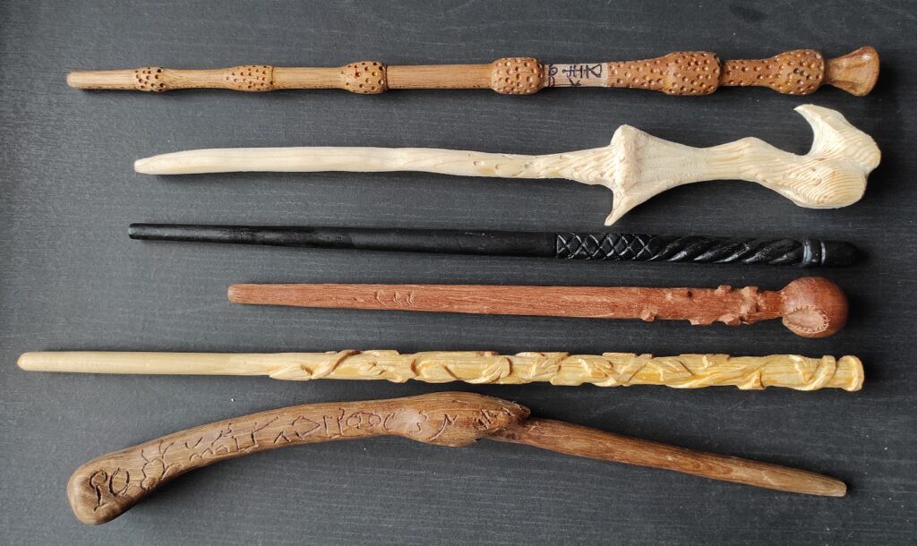 I specialise in Harry Potter wands but lathe turn and hand carve many other wooden items