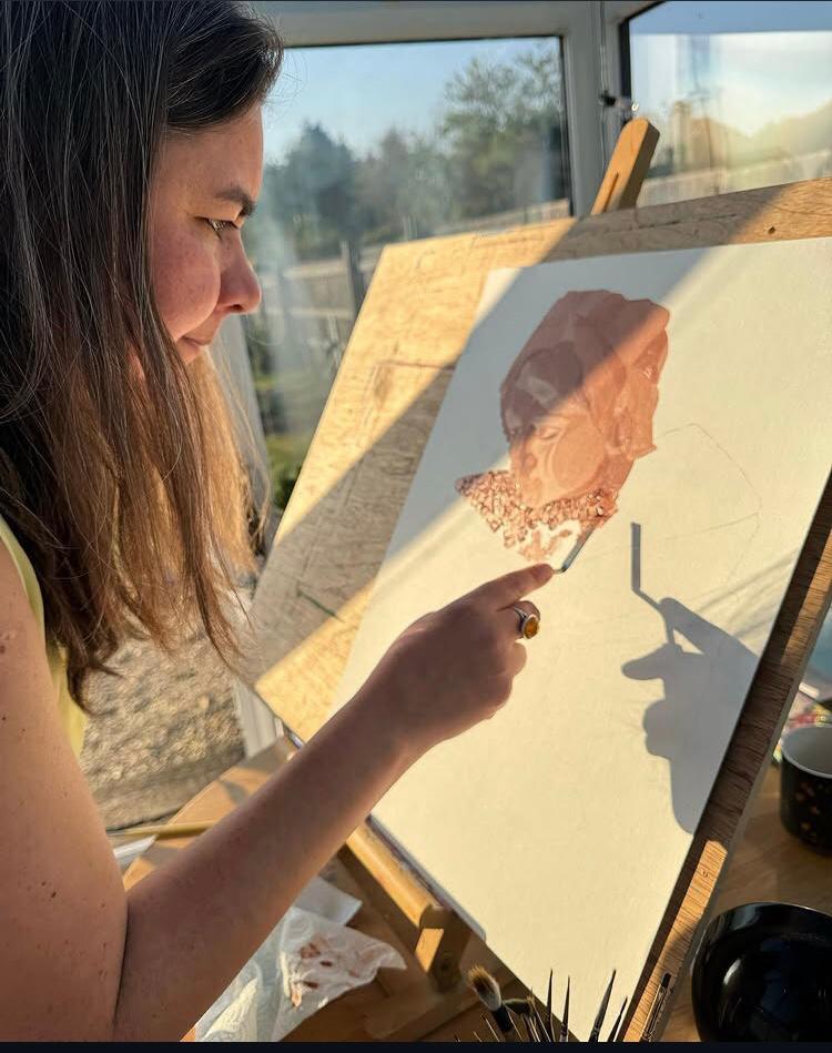 Painting at my studio in Evesham.