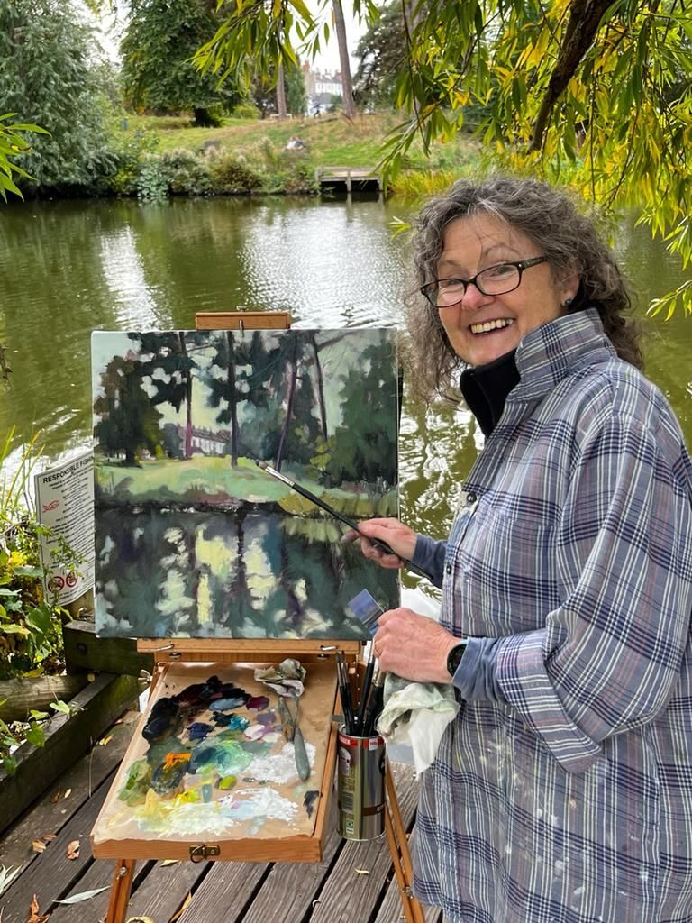 That's me...enjoying painting at the 