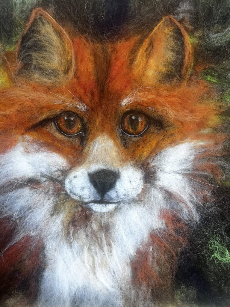 Needle felted fox