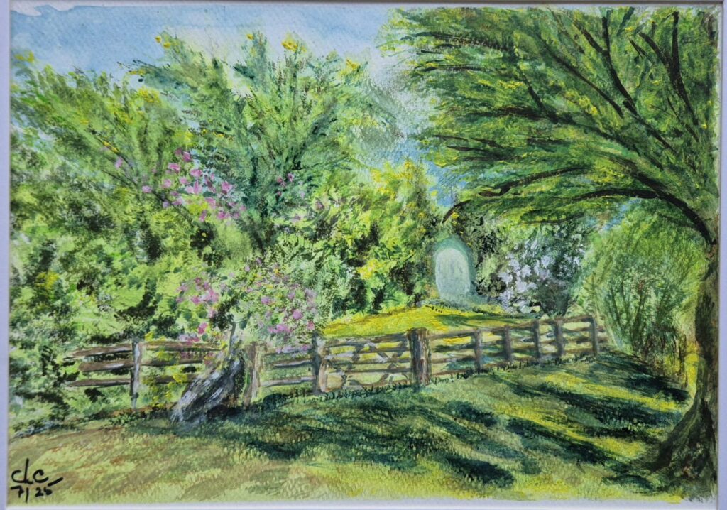Charlotte Carver - Garden in Sunlight (gouache)