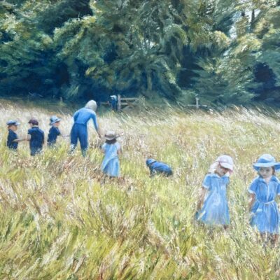 Artwork by Mhari Brown: Meadow Walk - Oil on Canvas - 60 x 75 cm
