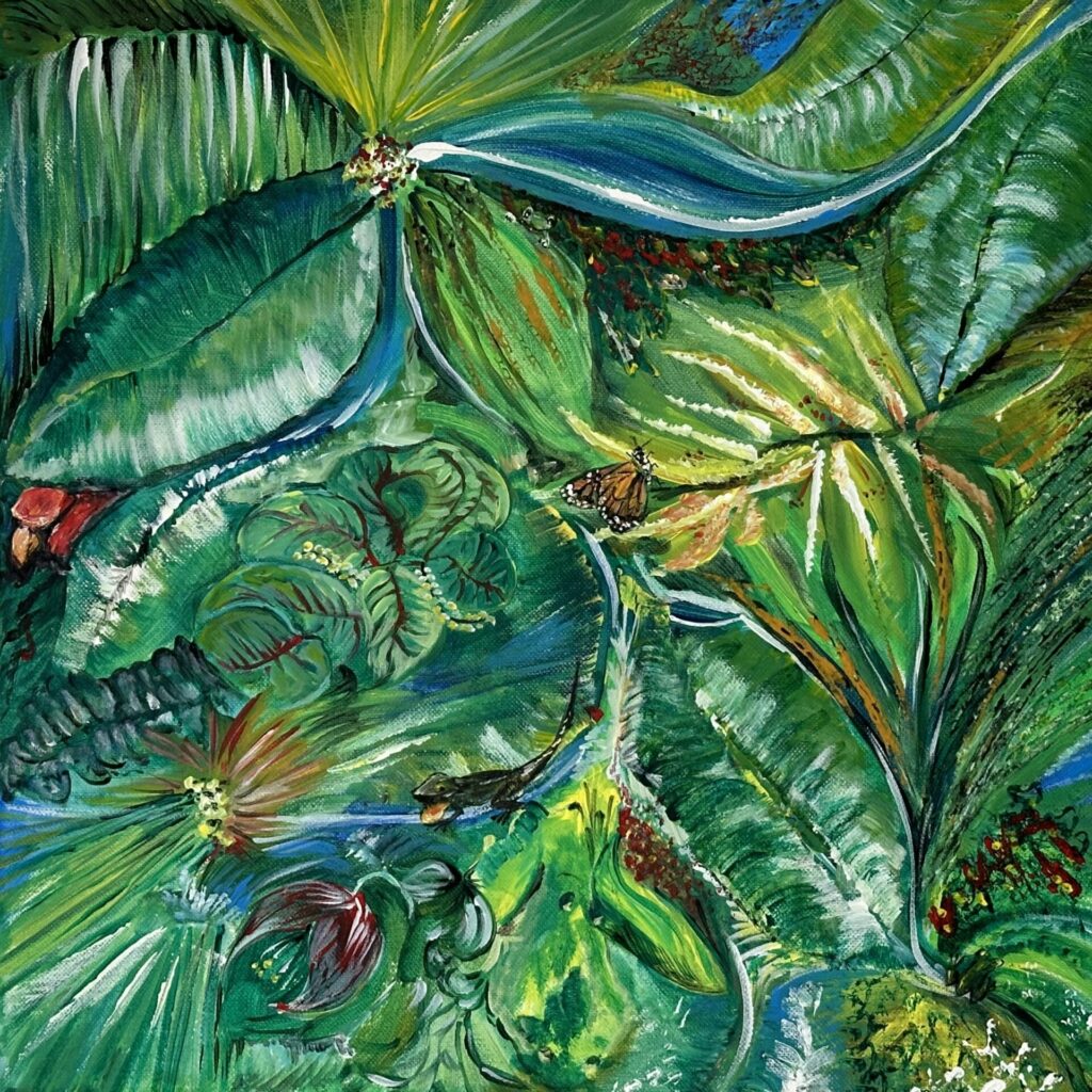 Rain Forest.        Acrylic 40cmx 40cm