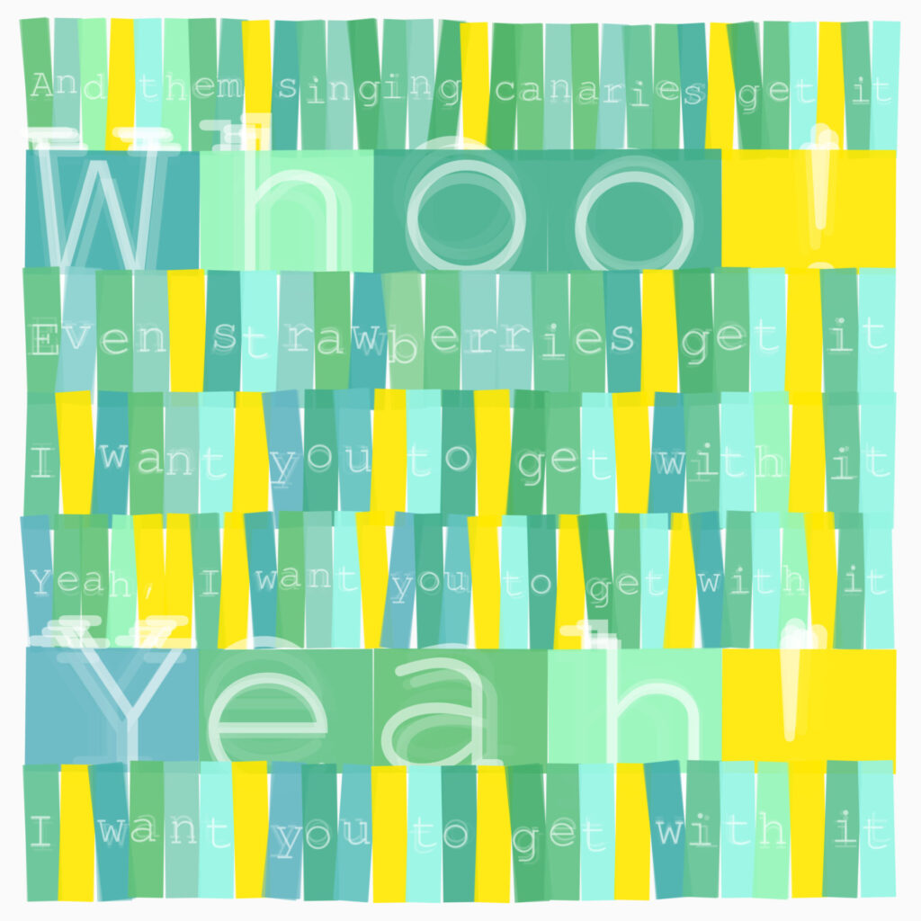 hand-coded computational art made by translating the written word into pattern and sequence