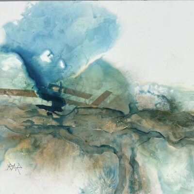 Artwork by Brian A. Richardson: Rainswept Landscape H3' x W4' x D1.25"