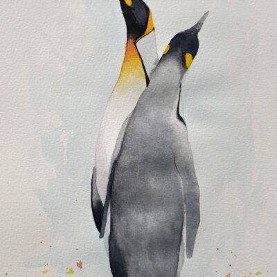 Watercolour Winter Penguins