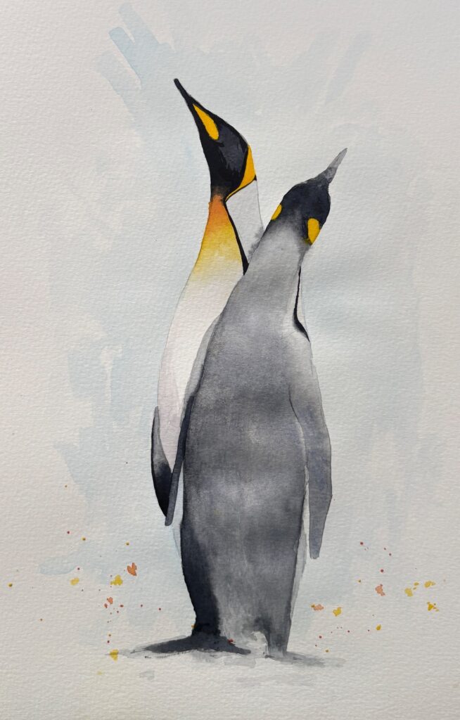 Watercolour Winter Penguins