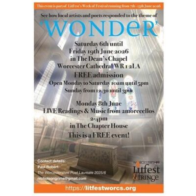 'WONDER' Art & Poetry Exhibition at Worcester Cathedral in June