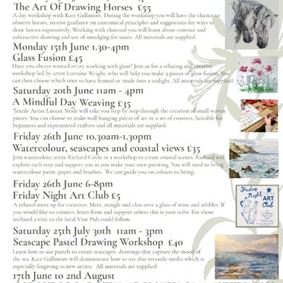 Events at Vine Cottage Studio and Gallery, Clent, North Worcestershire.